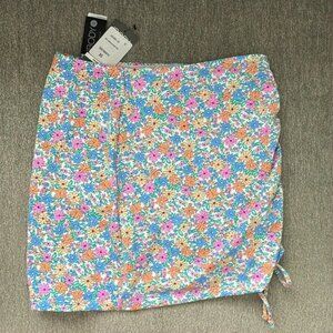 NWT Cotton On Women's Side Gathered Swim Skirt Multi Floral Size XL $50 10HL177